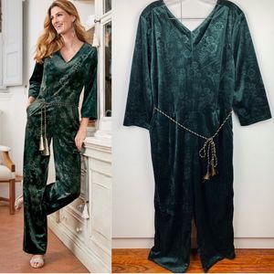 Floral Velvet Jumpsuit